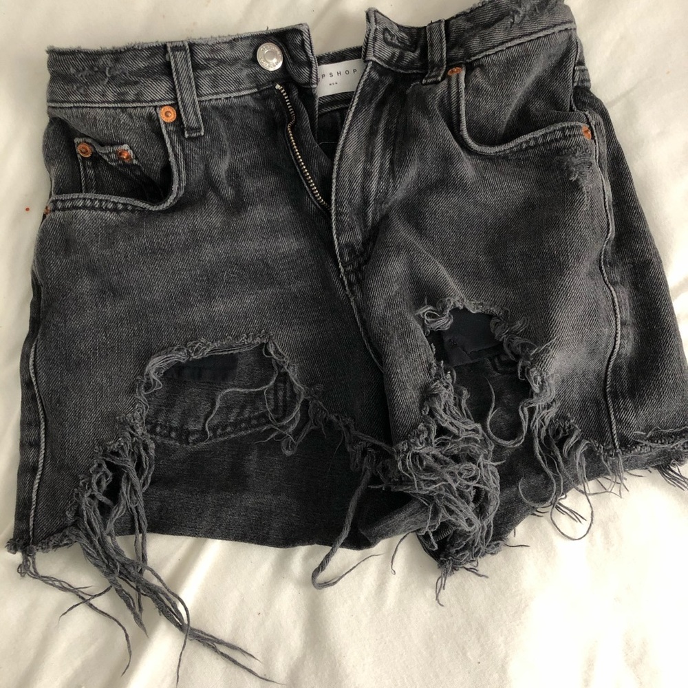 Top shop black jean shorts